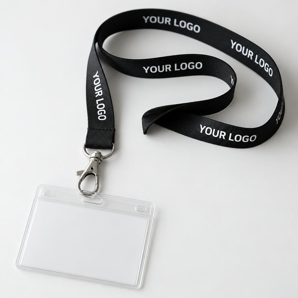 Branded Lanyards branded with YOUR LOGO placeholder