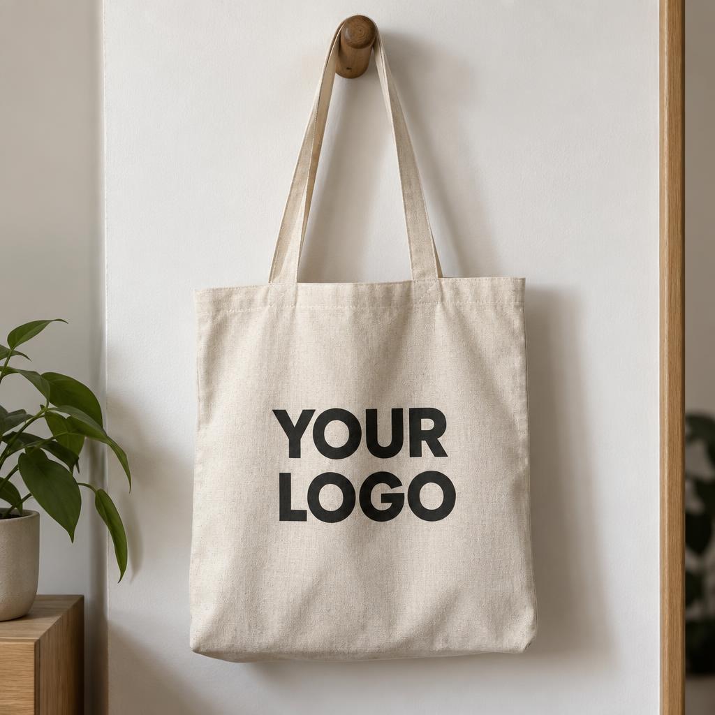 Branded Tote Bags branded with YOUR LOGO placeholder