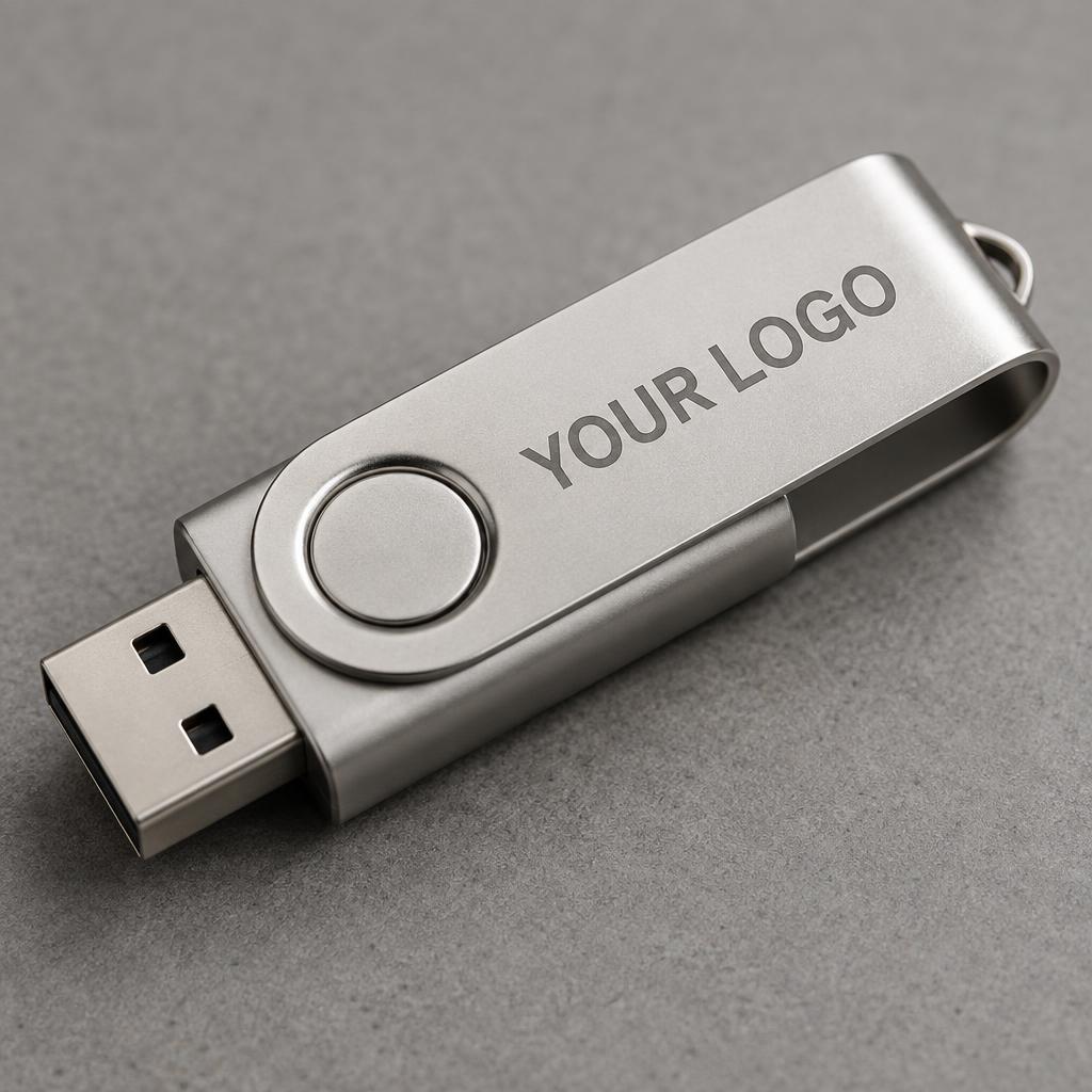Branded USB Drives branded with YOUR LOGO placeholder
