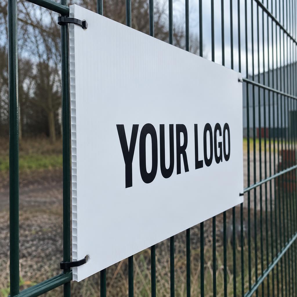 Correx / Corflute Signs branded with YOUR LOGO placeholder