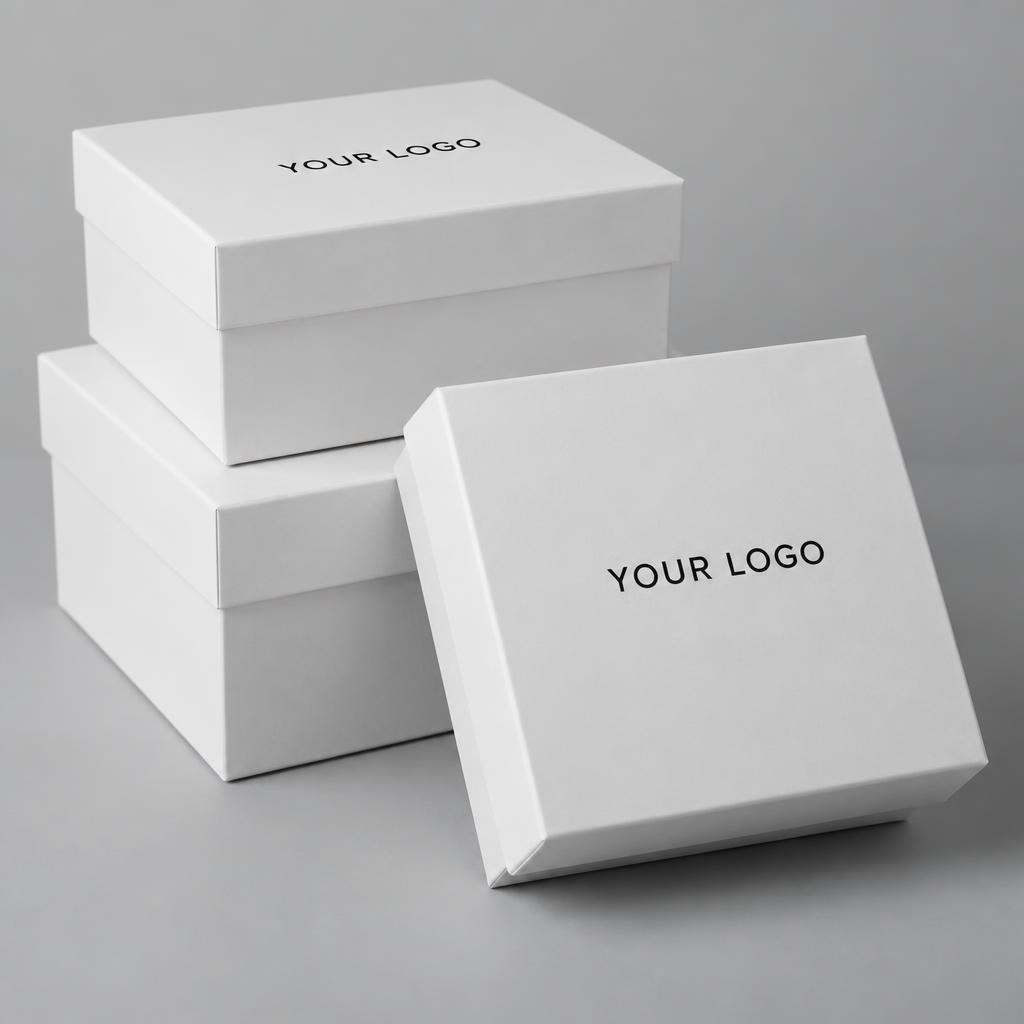 Custom Branded Boxes with YOUR LOGO placeholder branding