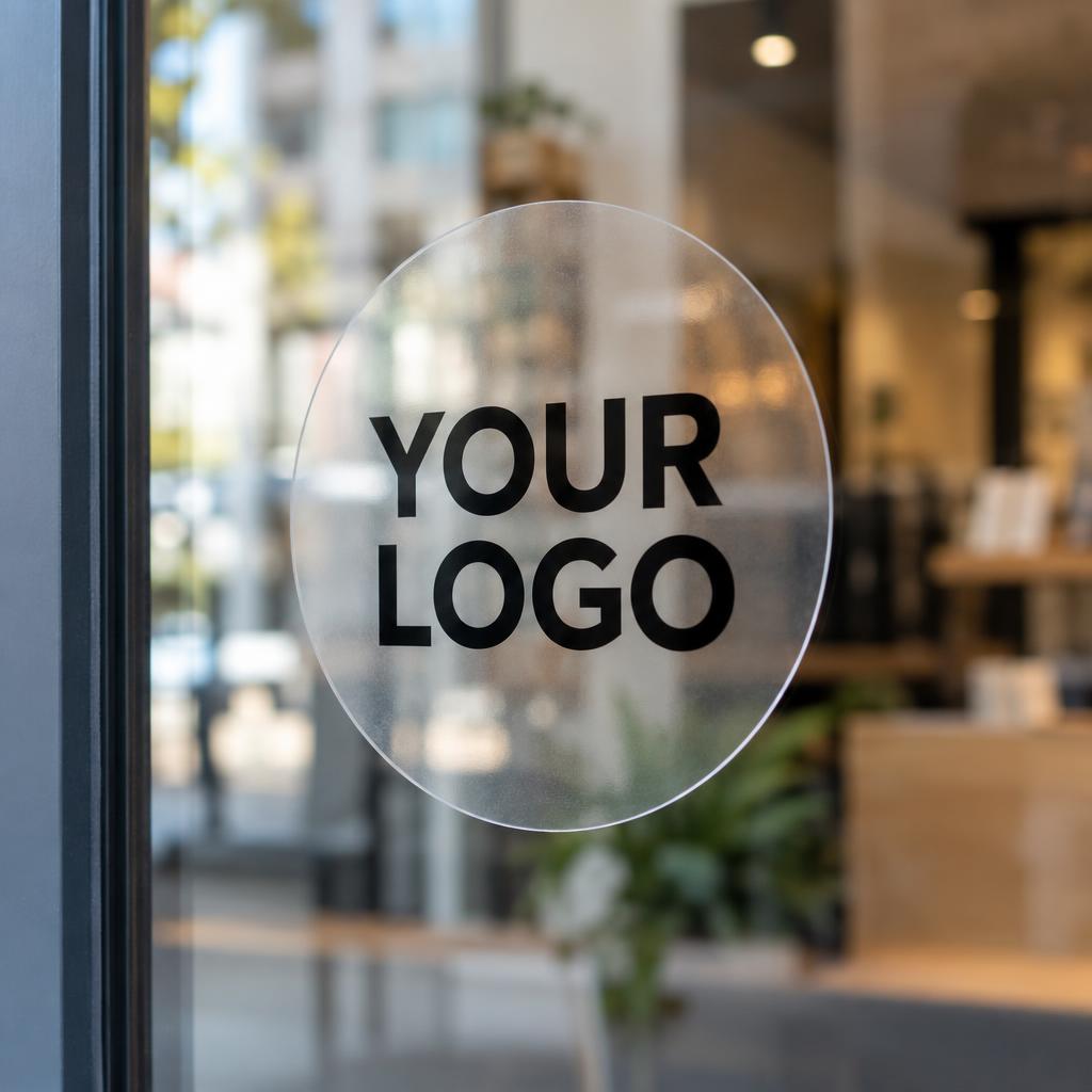 Custom Clear Stickers with YOUR LOGO placeholder branding