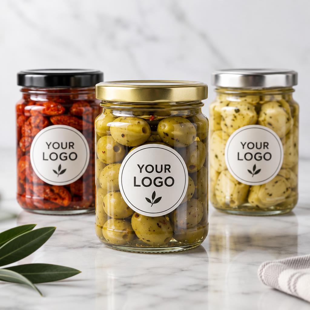 Custom Jar Labels with YOUR LOGO placeholder branding