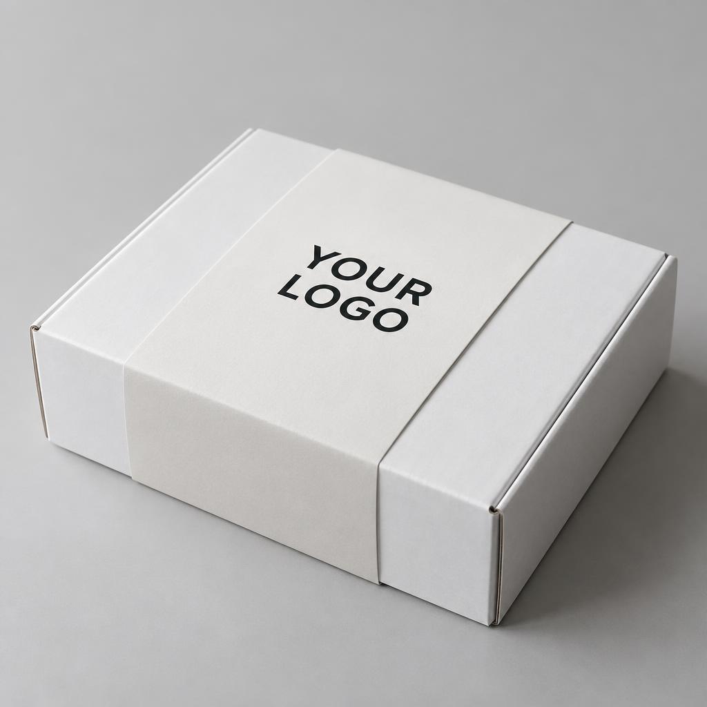 Custom Product Sleeves with YOUR LOGO placeholder branding