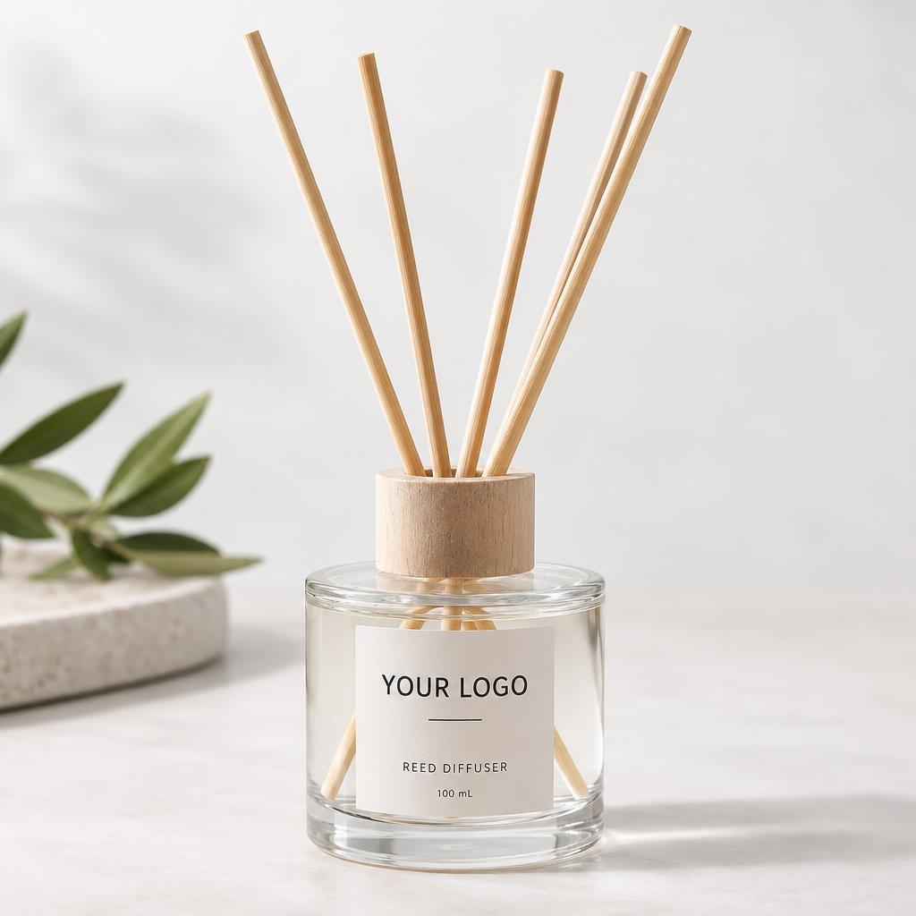 Custom Reed Diffuser Labels branded with YOUR LOGO placeholder