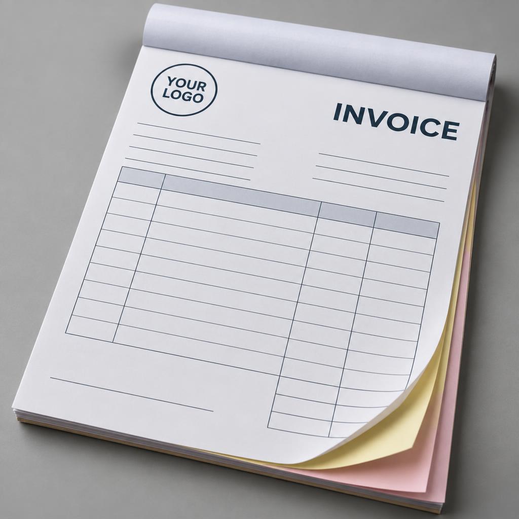Invoice / Document Pads branded with YOUR LOGO placeholder