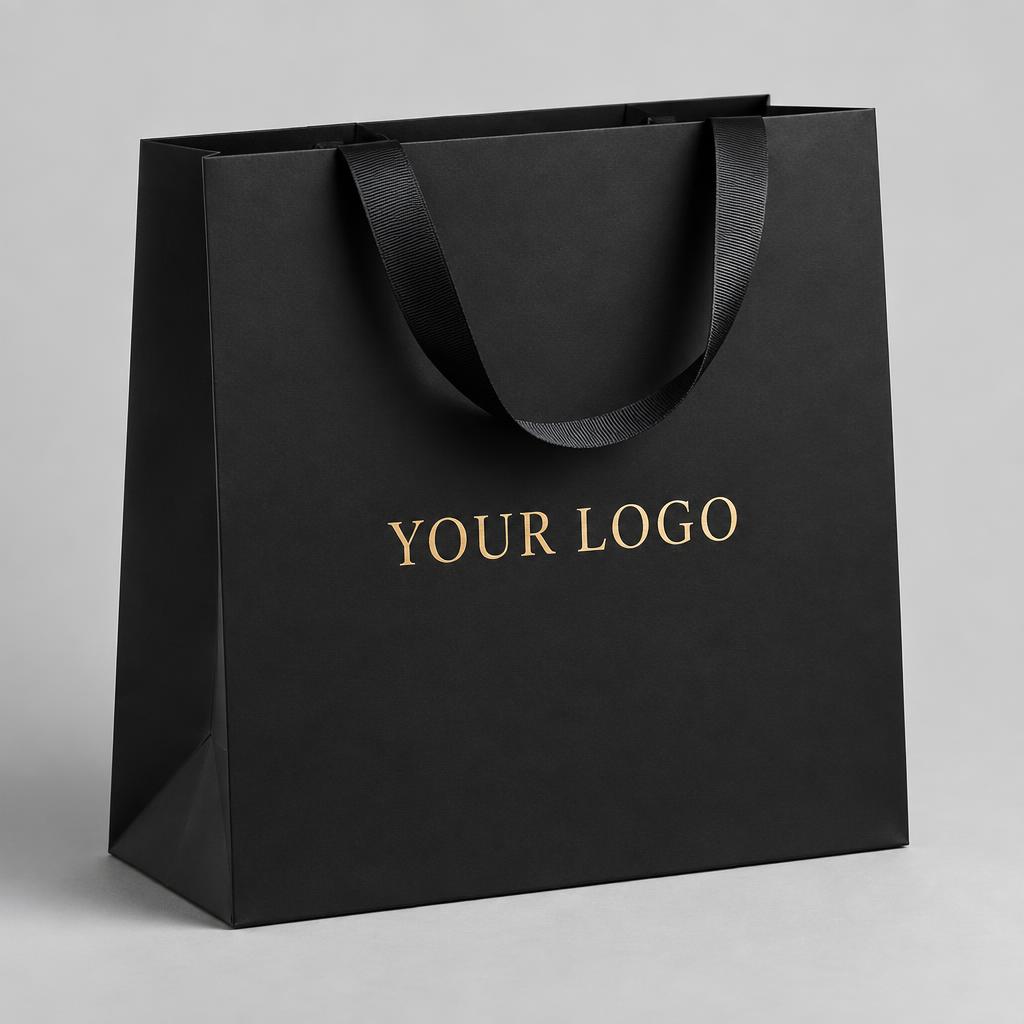 Luxury Paper Gift Bags with YOUR LOGO placeholder branding