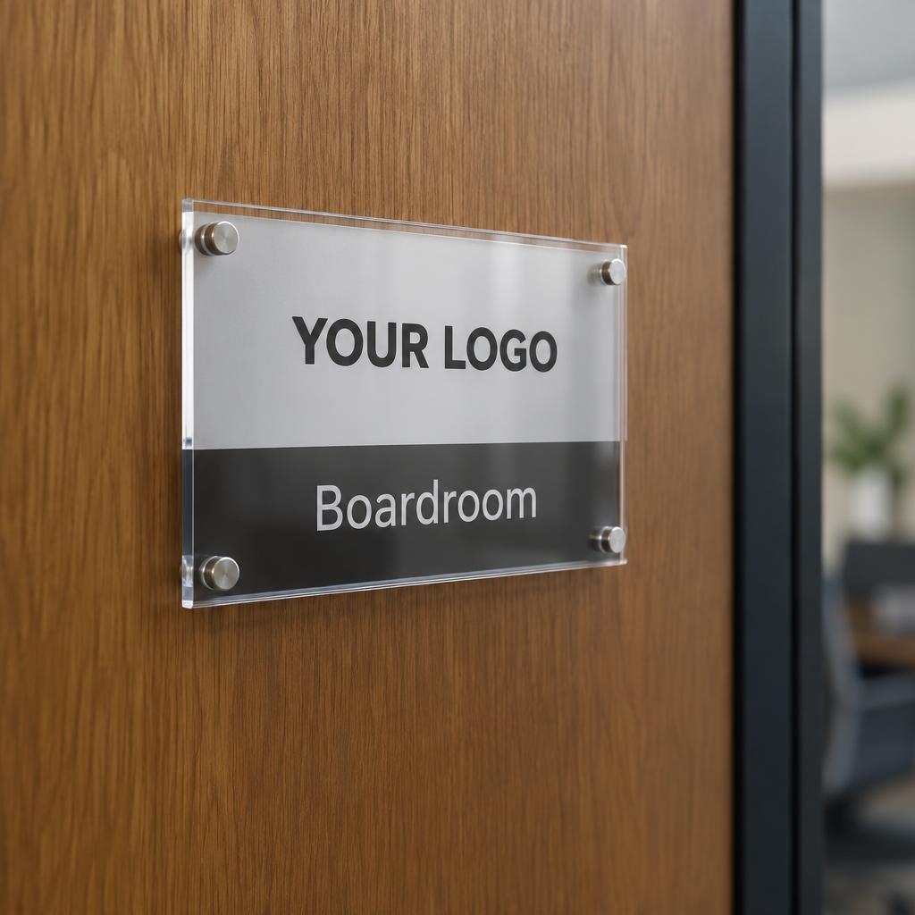 Office Door Signs branded with YOUR LOGO placeholder