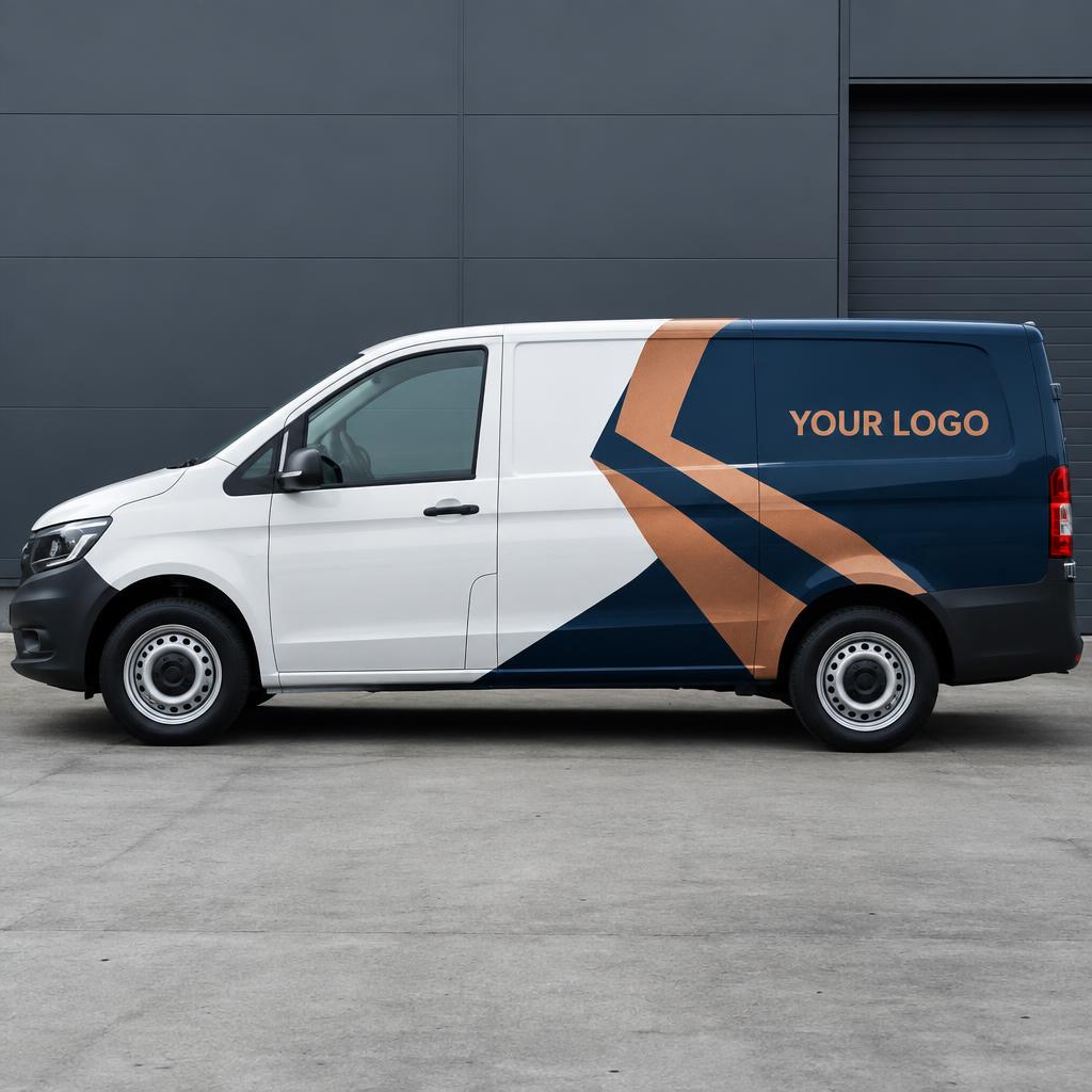 Partial Vehicle Branding branded with YOUR LOGO placeholder