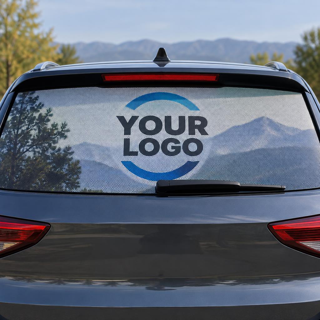 Rear Window Branding branded with YOUR LOGO placeholder